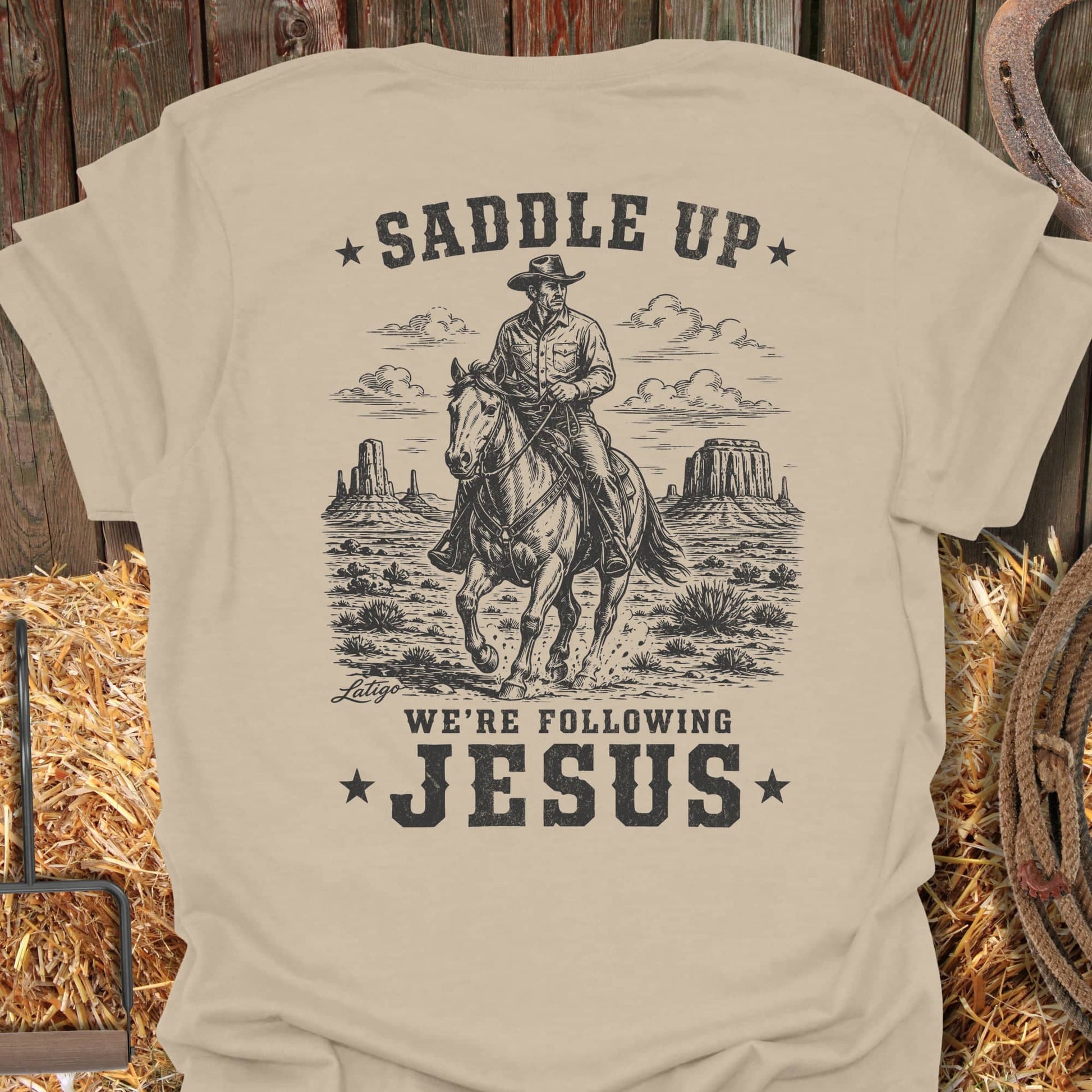 Printify T-Shirt Sand / S Saddle Up Tee
