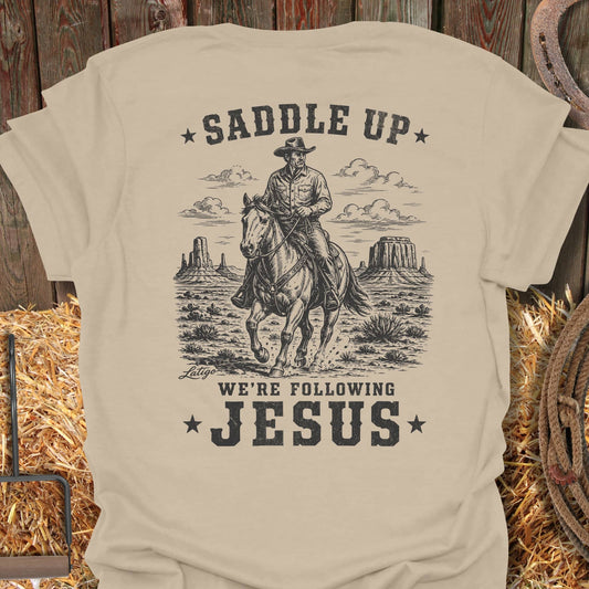 Printify T-Shirt Sand / S Saddle Up Tee