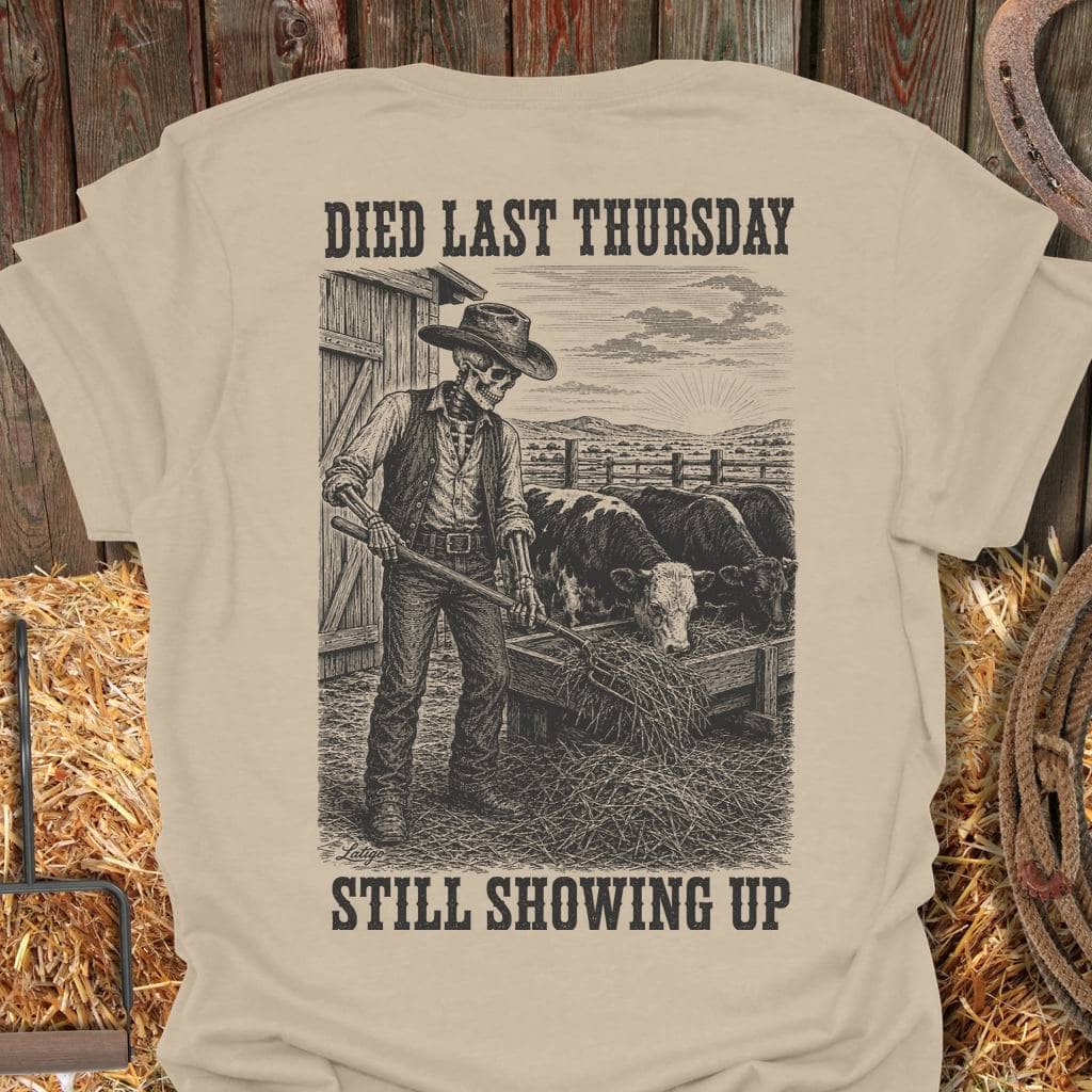 Printify T-Shirt Sand / S Still Showing Up Tee