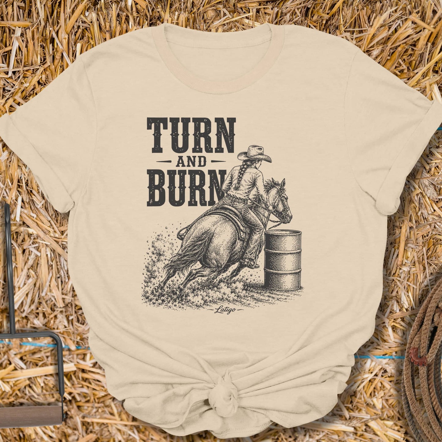 Printify T-Shirt Sand / S Turn And Burn Tee
