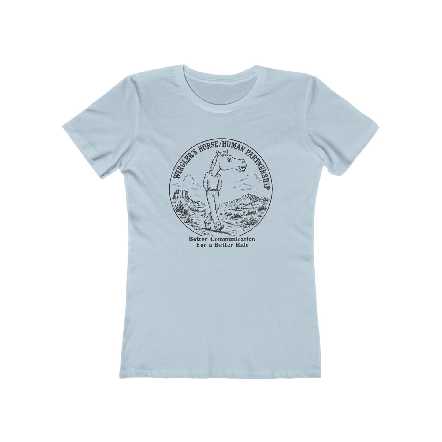 Printify T-Shirt Solid Light Blue / S Just Logo Boyfriend Tee