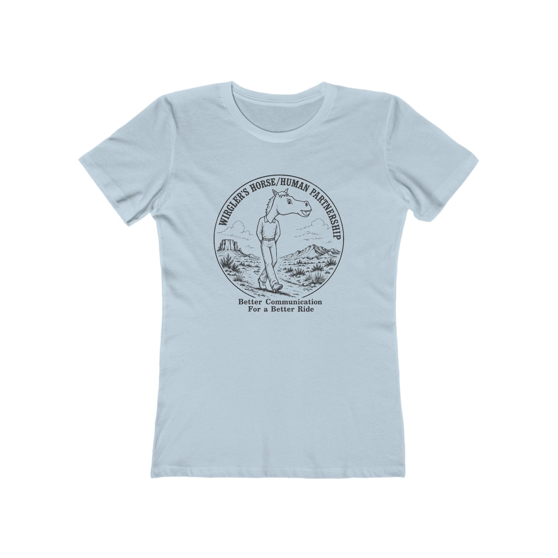 Printify T-Shirt Solid Light Blue / S Just Logo Boyfriend Tee
