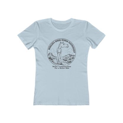 Printify T-Shirt Solid Light Blue / S Just Logo Boyfriend Tee