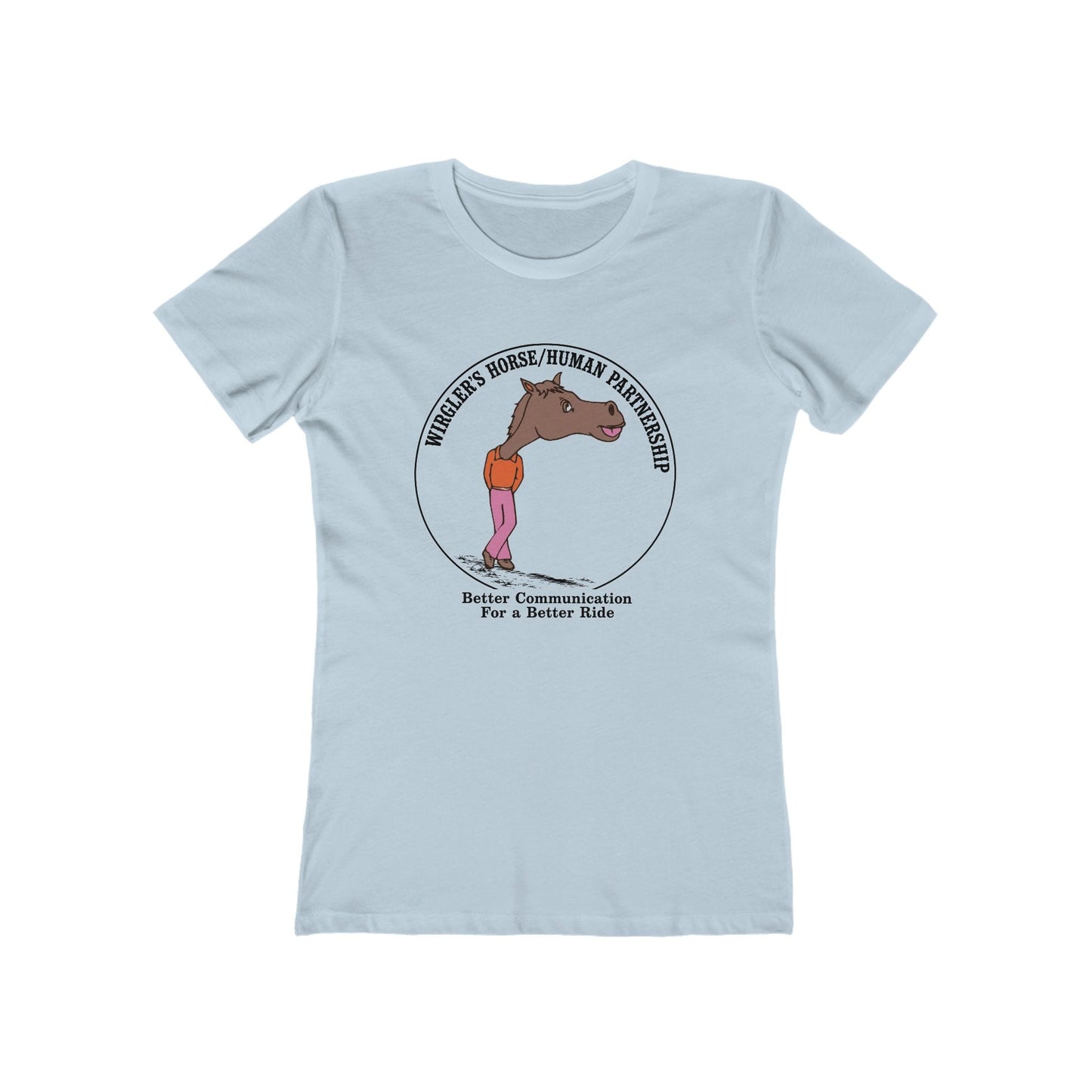 Printify T-Shirt Solid Light Blue / S More Logo Boyfriend Tee