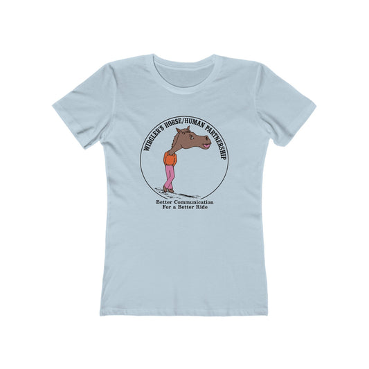 Printify T-Shirt Solid Light Blue / S More Logo Boyfriend Tee