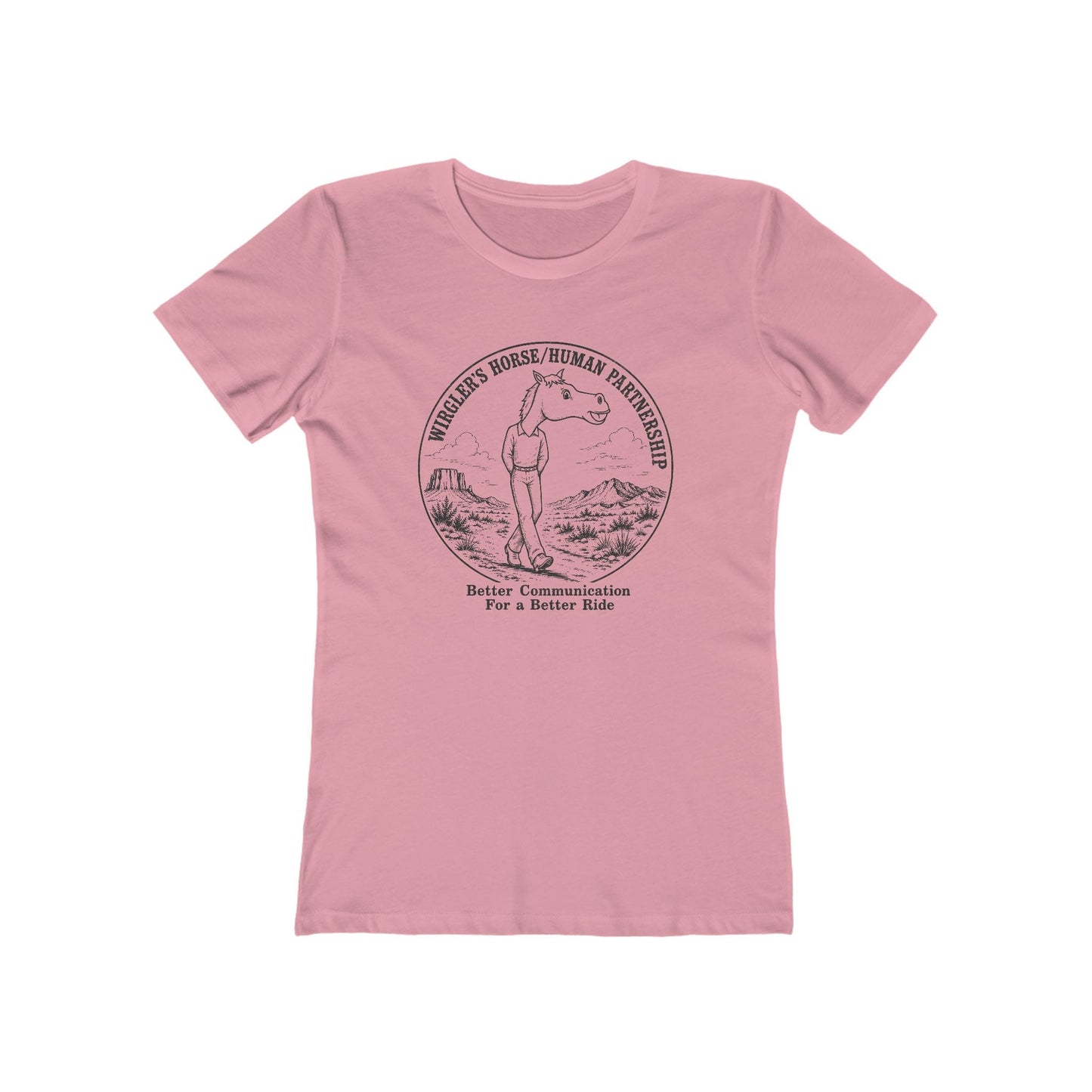 Printify T-Shirt Solid Light Pink / S Just Logo Boyfriend Tee