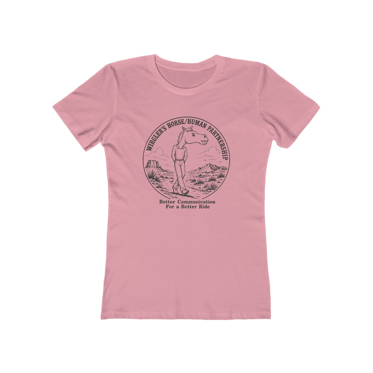 Printify T-Shirt Solid Light Pink / S Just Logo Boyfriend Tee