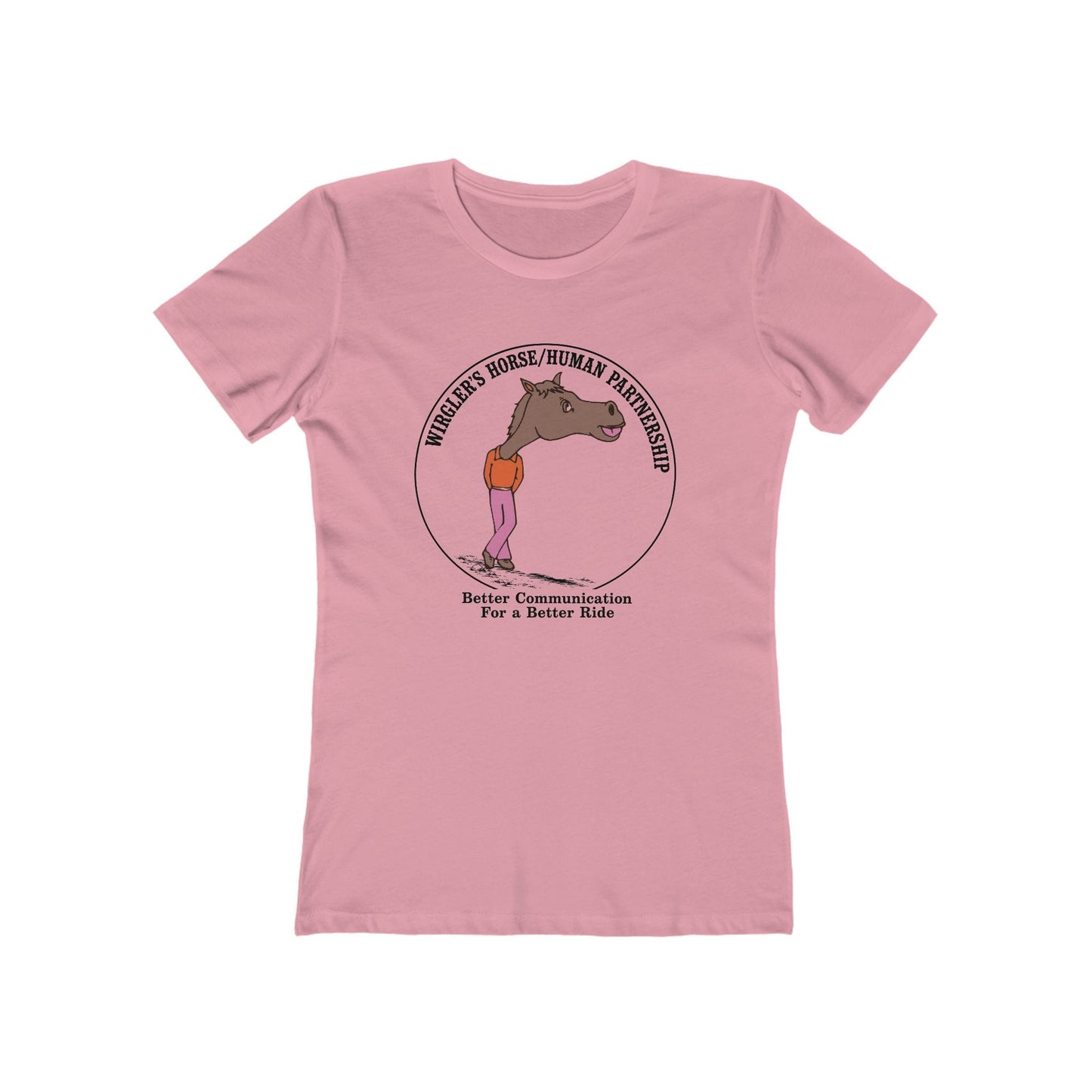 Printify T-Shirt Solid Light Pink / S More Logo Boyfriend Tee