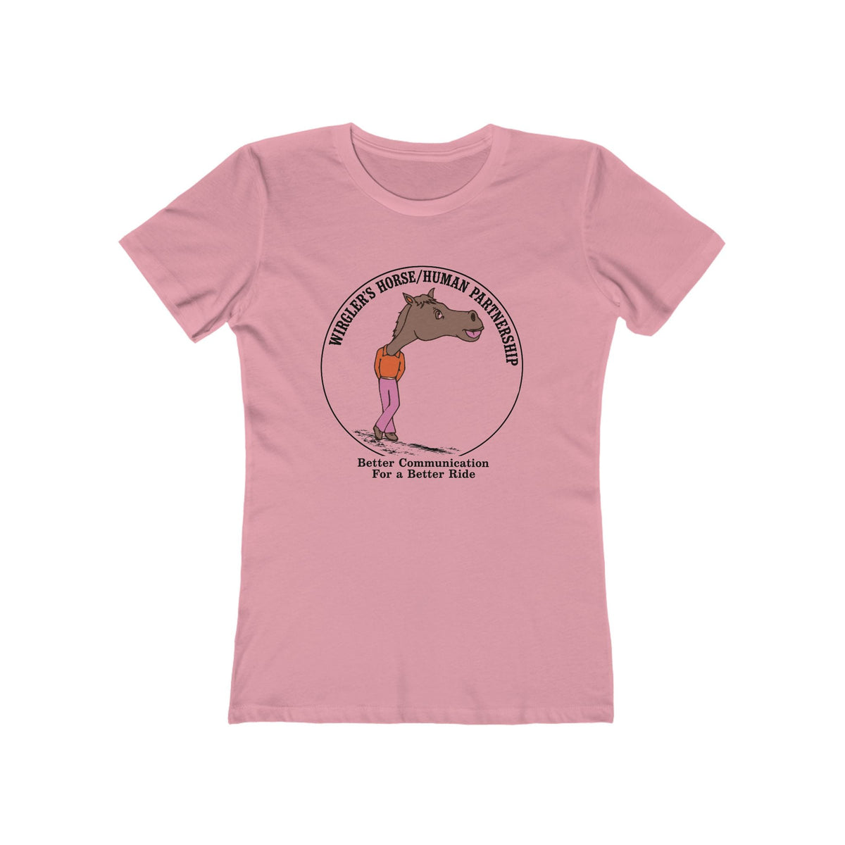Printify T-Shirt Solid Light Pink / S More Logo Boyfriend Tee