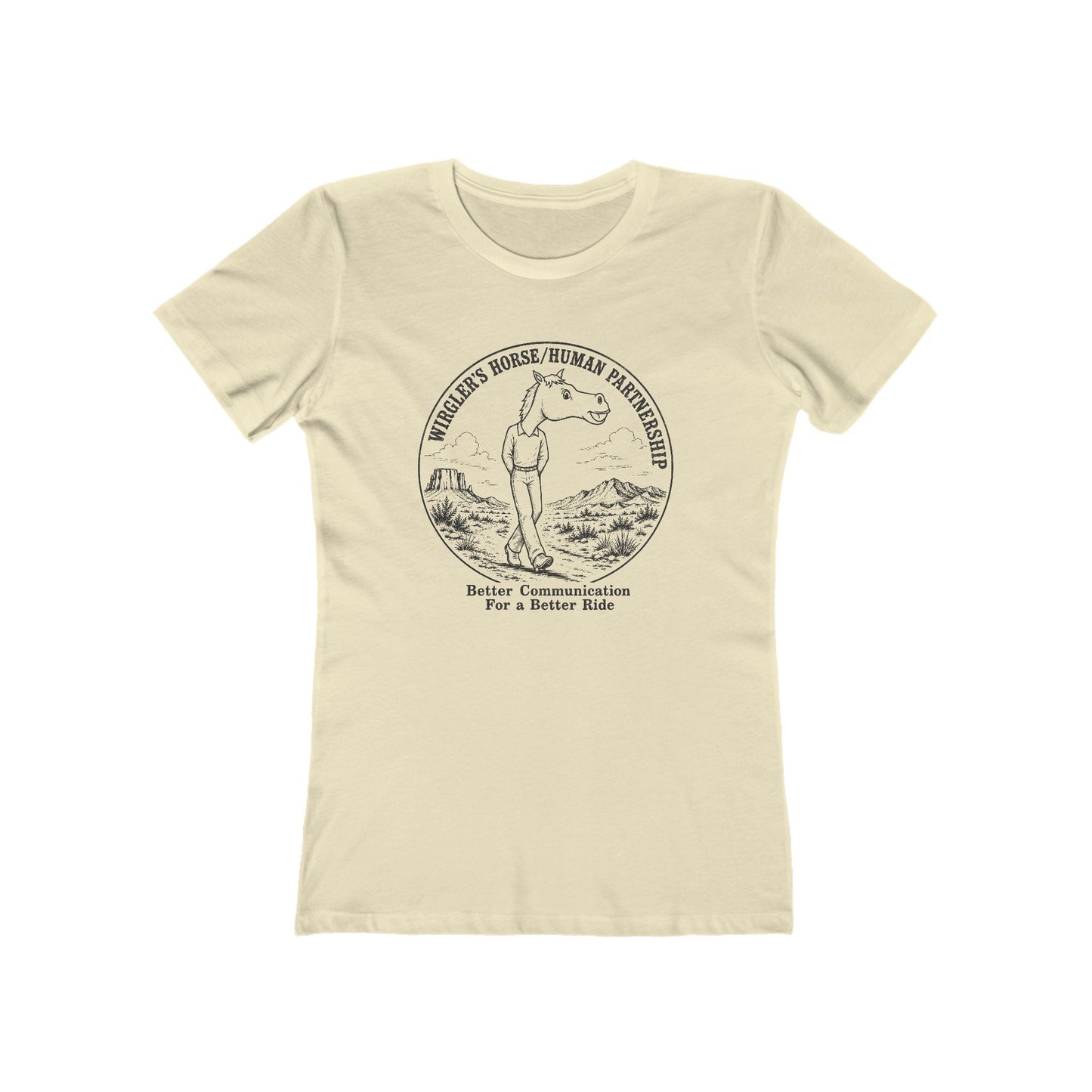 Printify T-Shirt Solid Natural / S Just Logo Boyfriend Tee