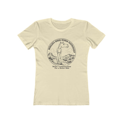 Printify T-Shirt Solid Natural / S Just Logo Boyfriend Tee