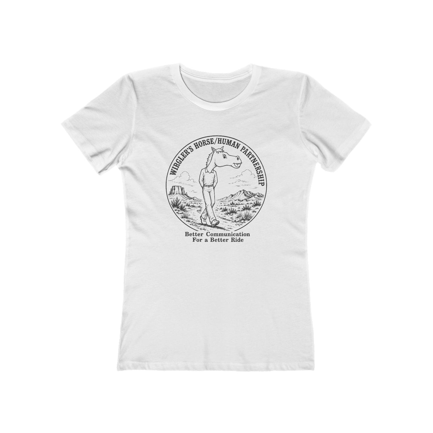 Printify T-Shirt Solid White / S Just Logo Boyfriend Tee