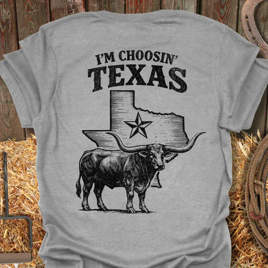 Printify T-Shirt Sport Grey / S Choosin Texas Tee