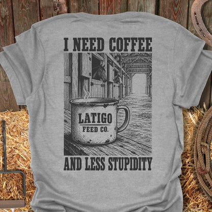 Printify T-Shirt Sport Grey / S Coffee & Stupidity Tee