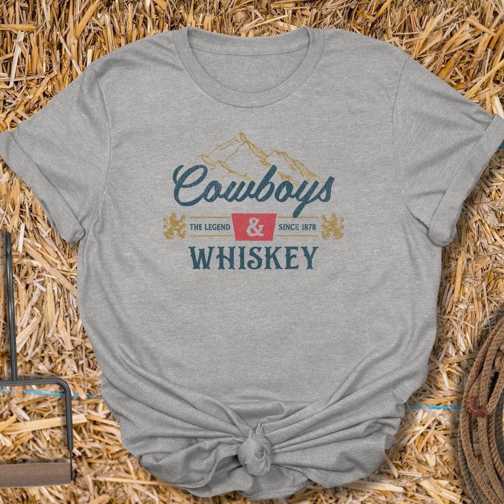 Printify T-Shirt Sport Grey / S Cowboys & Whiskey Tee
