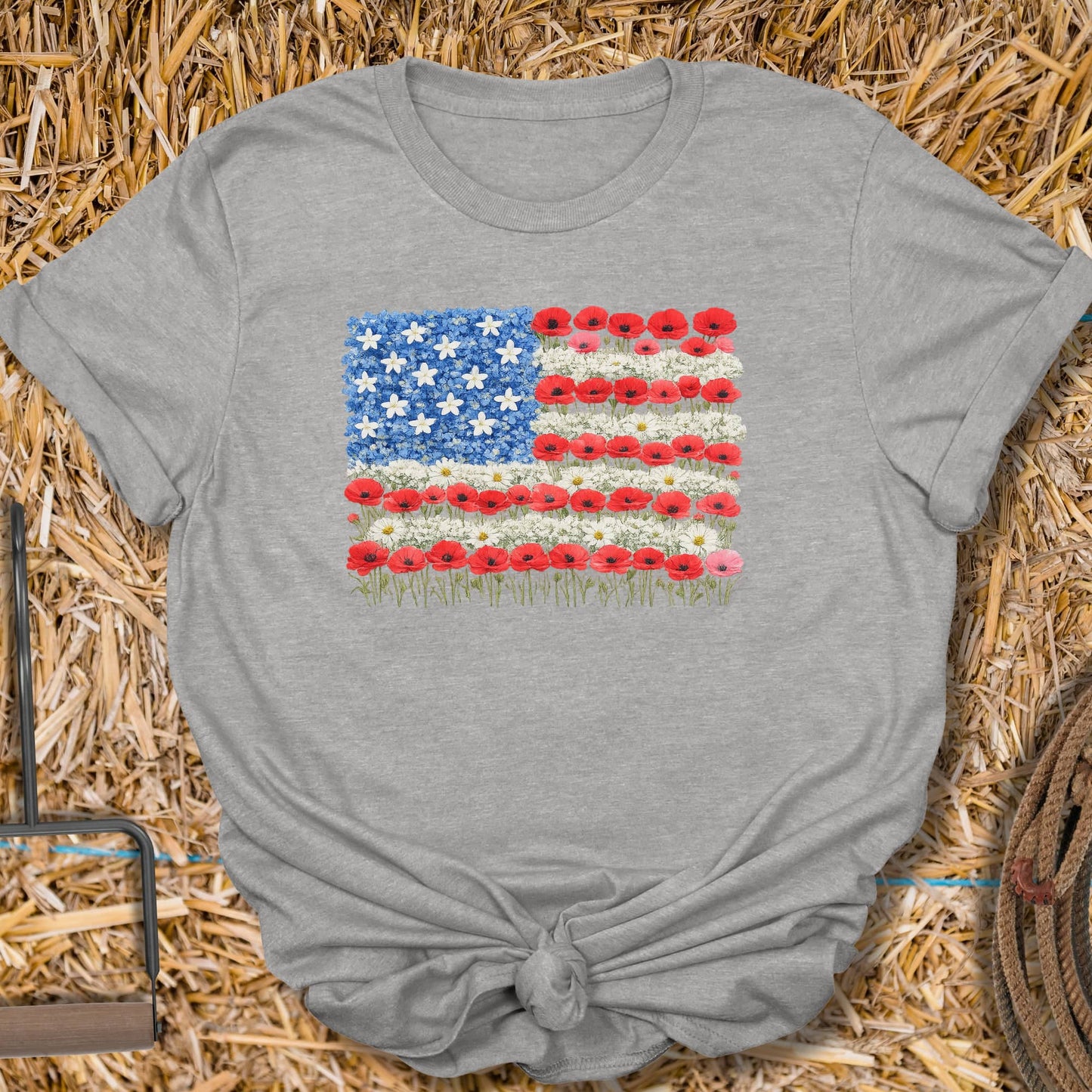 Printify T-Shirt Sport Grey / S Flower Flag Tee