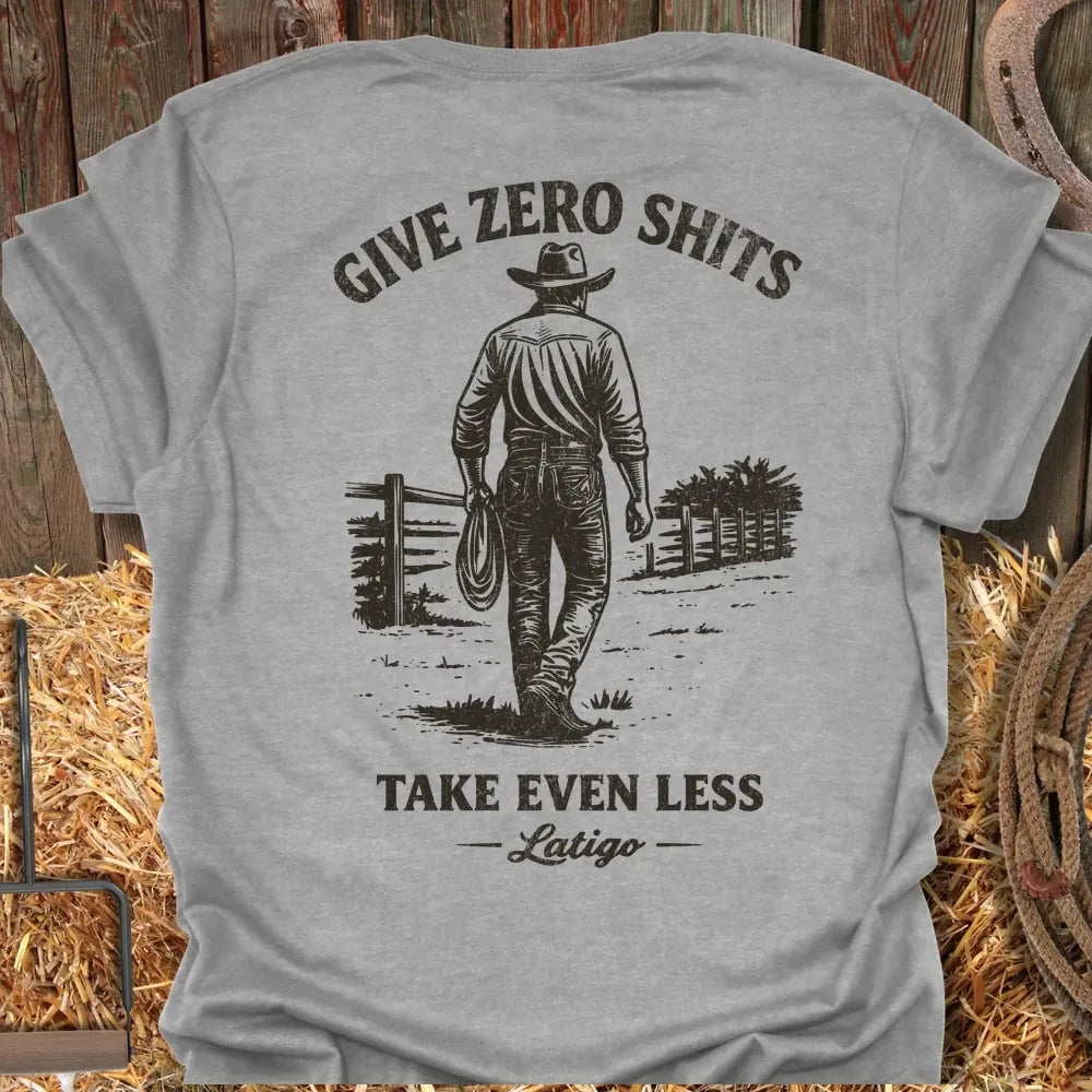 Printify T-Shirt Sport Grey / S Give Zero Shits Tee