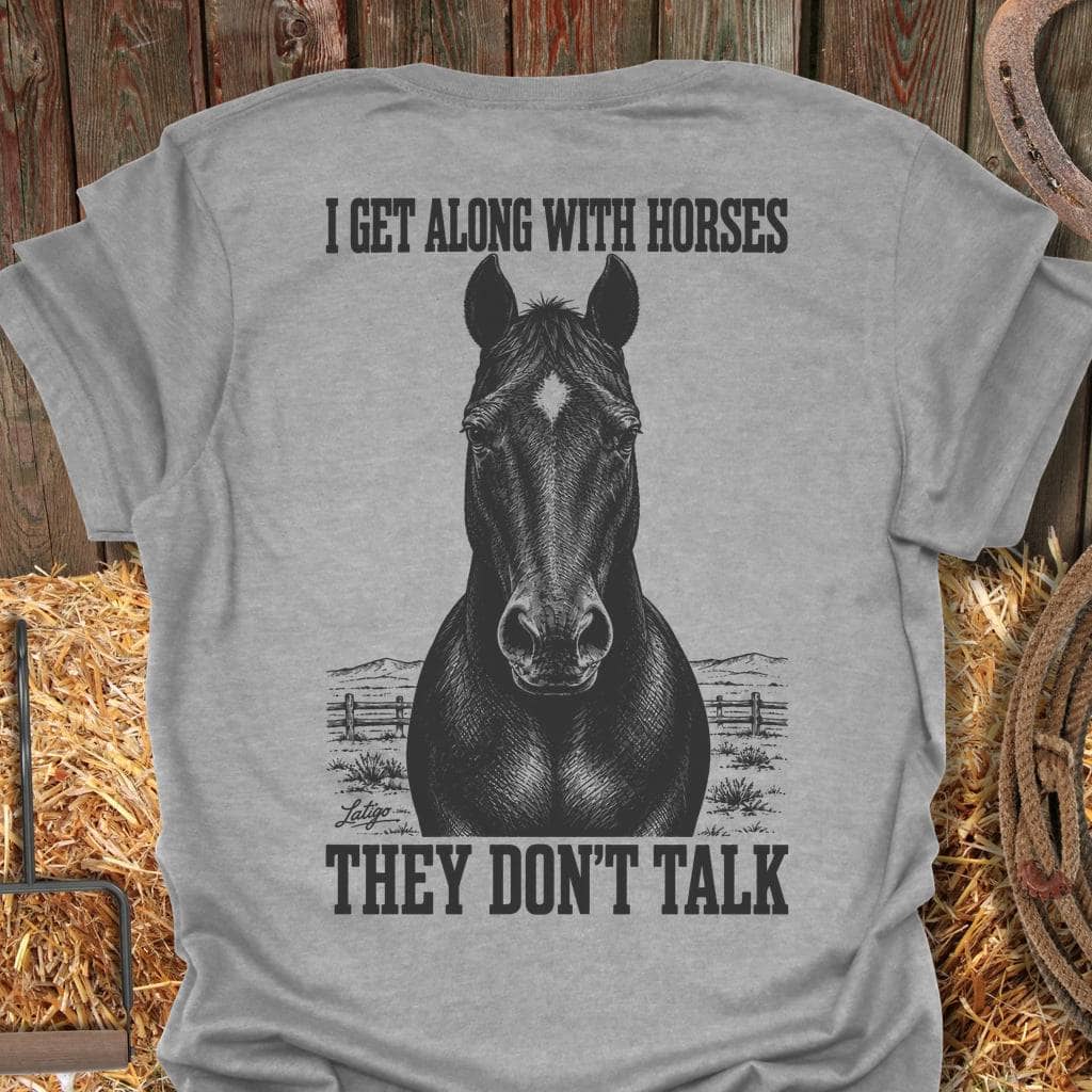 Printify T-Shirt Sport Grey / S Horses Don'T Talk Tee