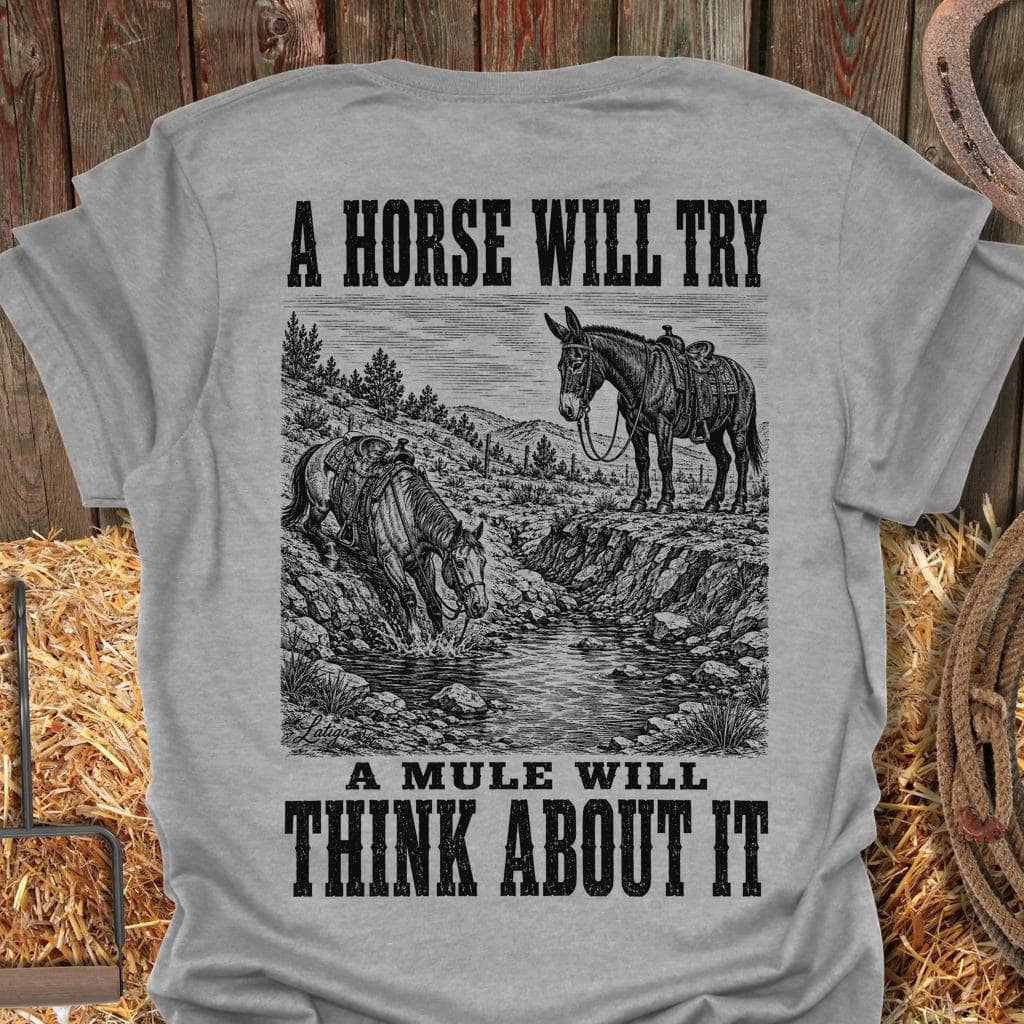 Printify T-Shirt Sport Grey / S Mule Will Think Tee