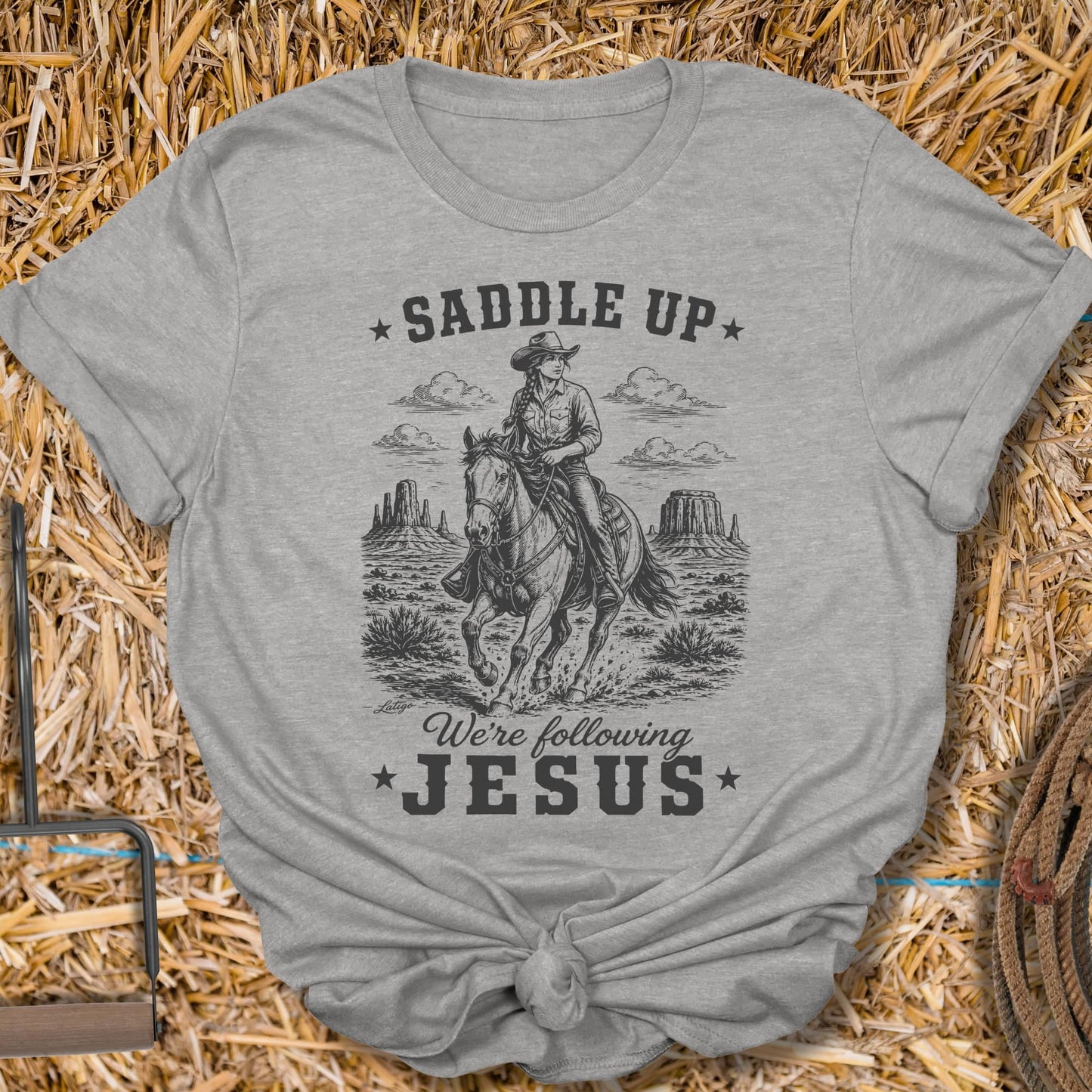 Printify T-Shirt Sport Grey / S Saddle Up Ladies Tee