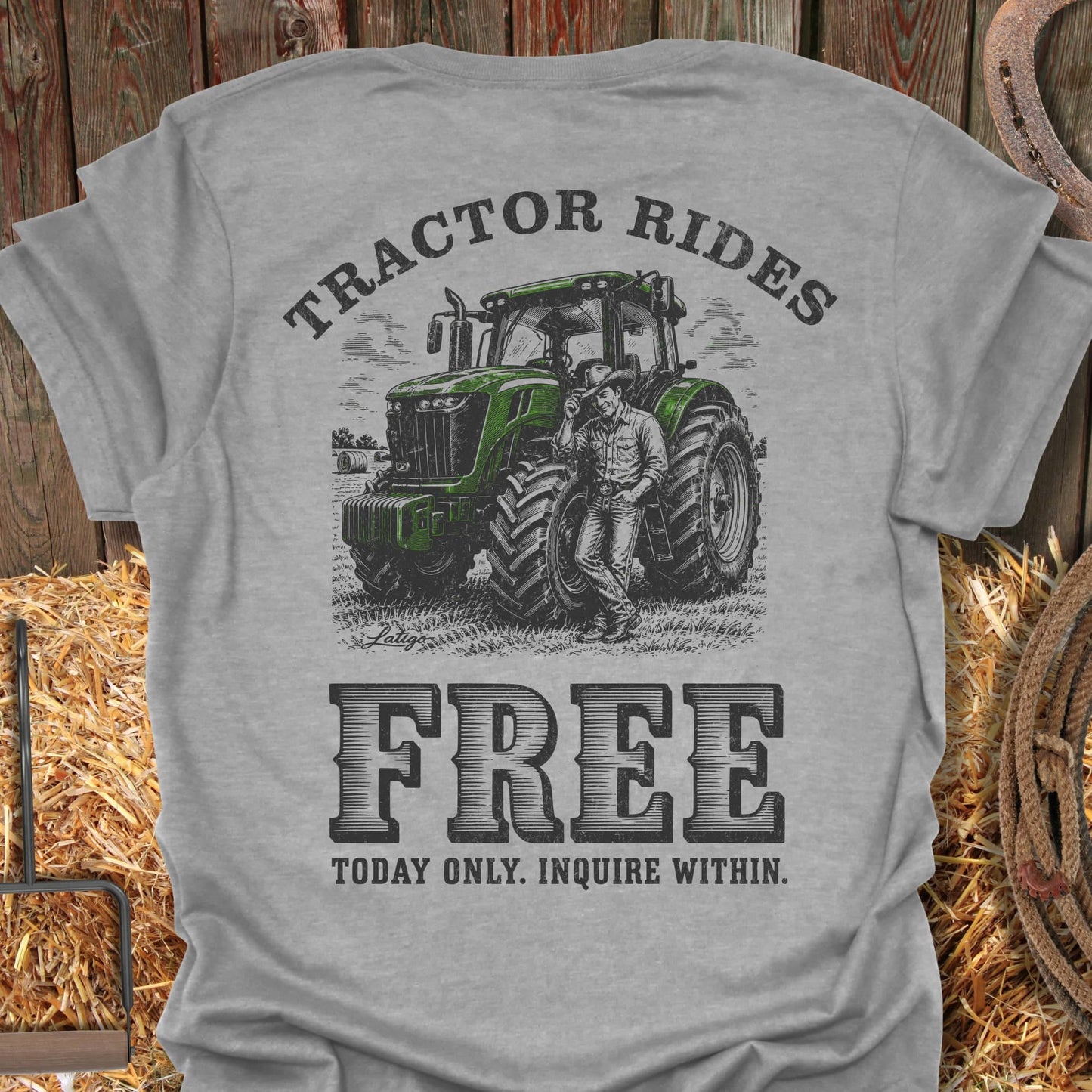 Printify T-Shirt Sport Grey / S Tractor Rides Tee