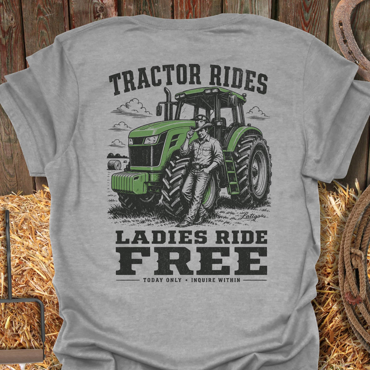 Printify T-Shirt Sport Grey / S Tractor Rides Tee
