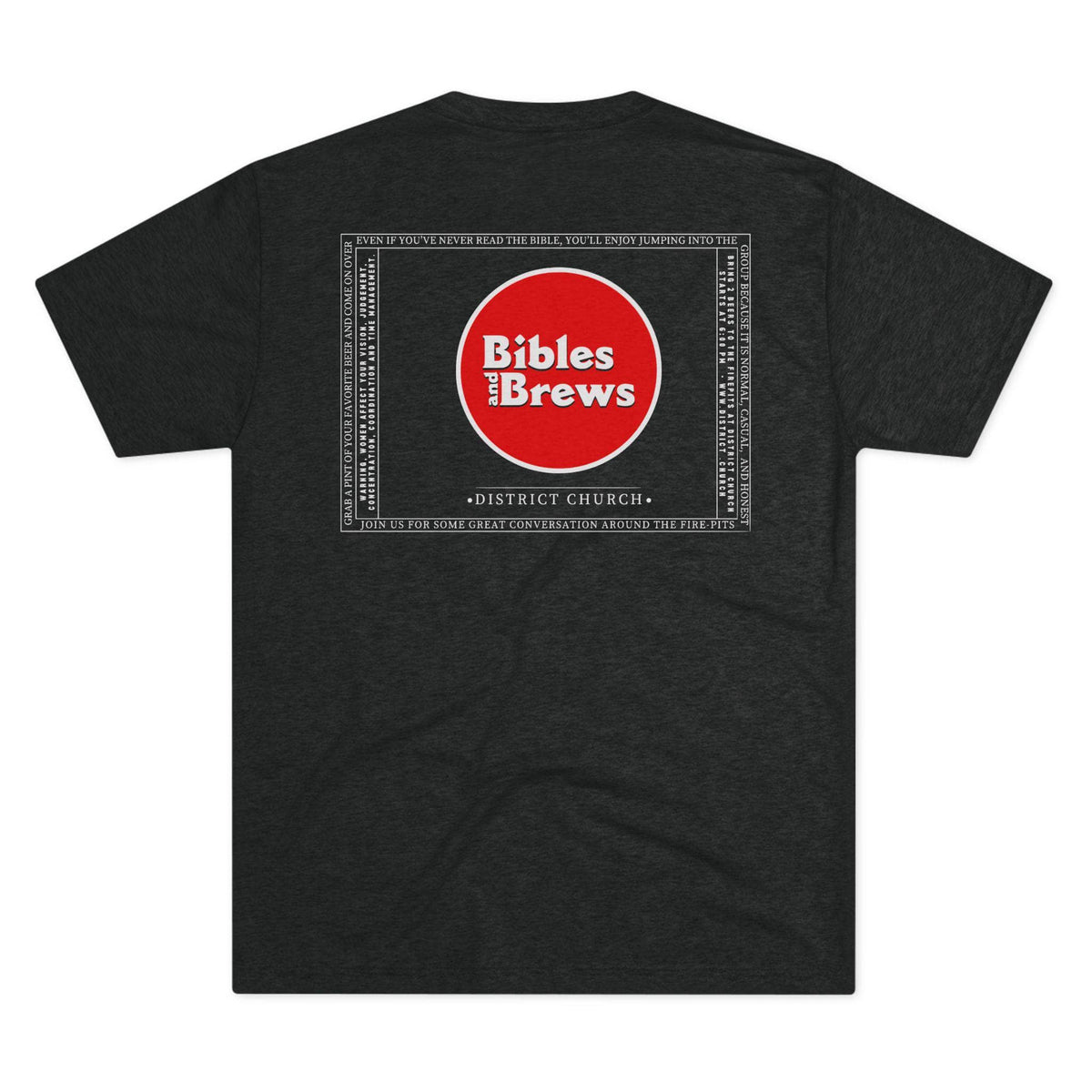 Printify T-Shirt Tri-Blend Vintage Black / S District Bibles and Brews Unisex Tri-Blend Crew Tee