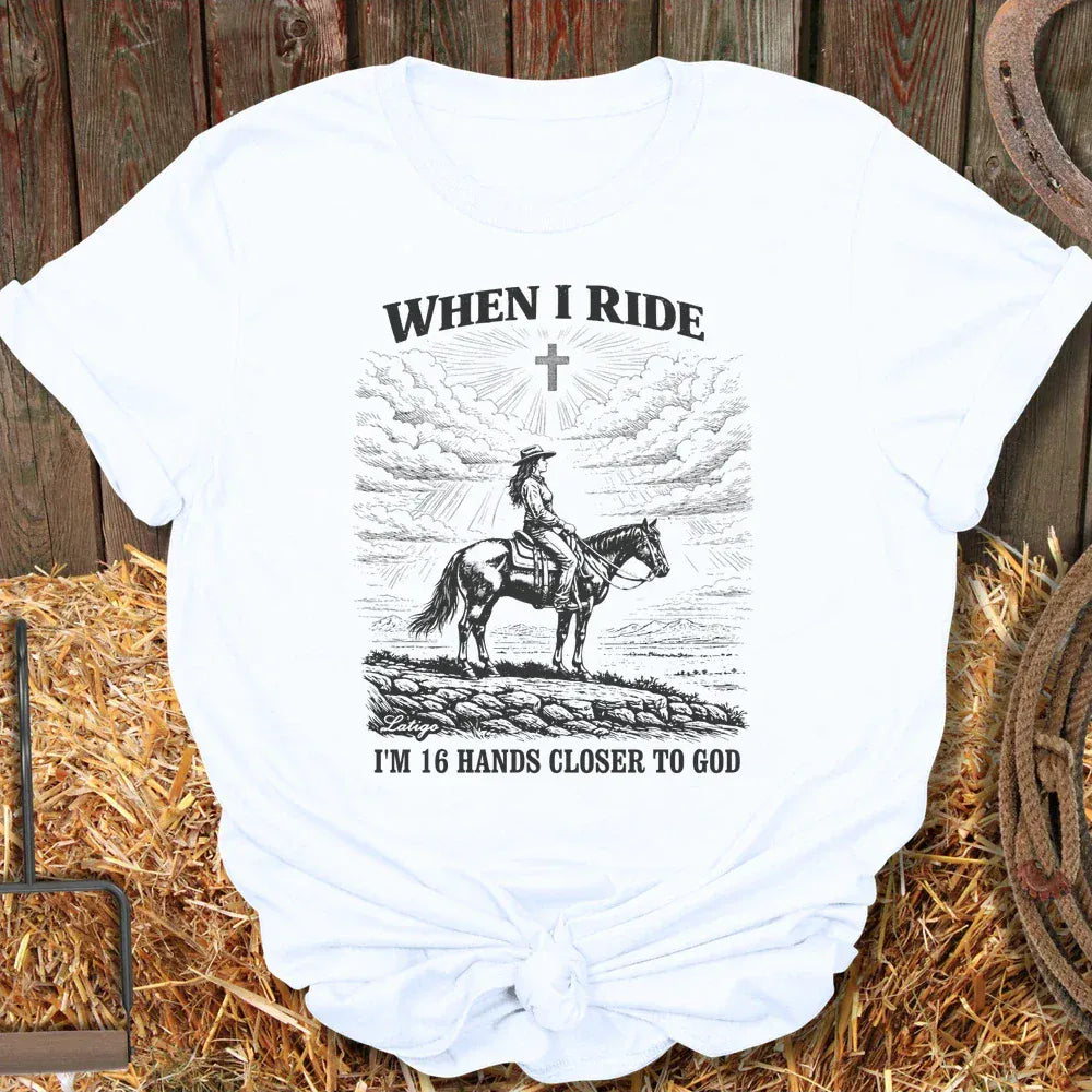 Printify T-Shirt White / S 16 Hands Cowgirl Tee