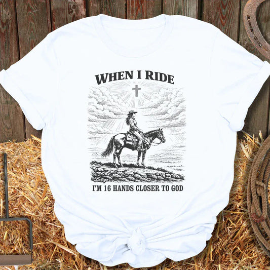 Printify T-Shirt White / S 16 Hands Cowgirl Tee