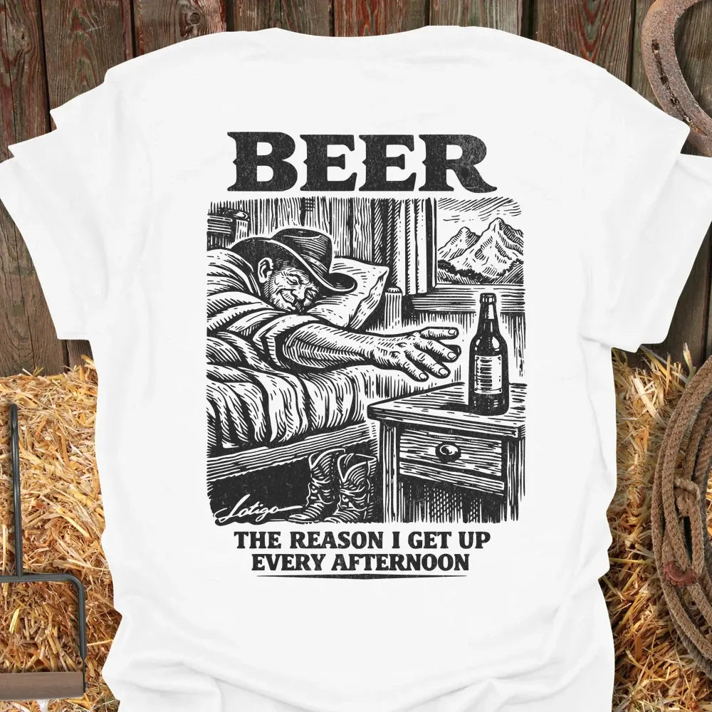Printify T-Shirt White / S Afternoon Beer Tee