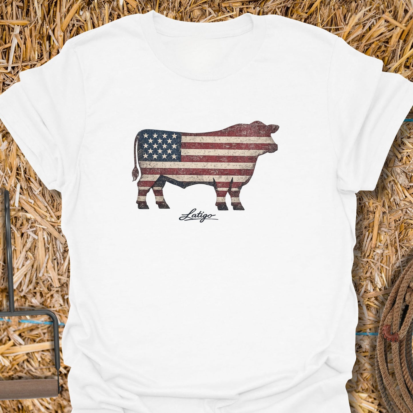 Printify T-Shirt White / S American Bull Tee