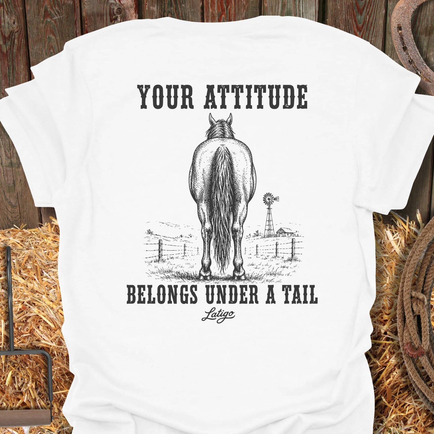 Printify T-Shirt White / S Attitude Tee