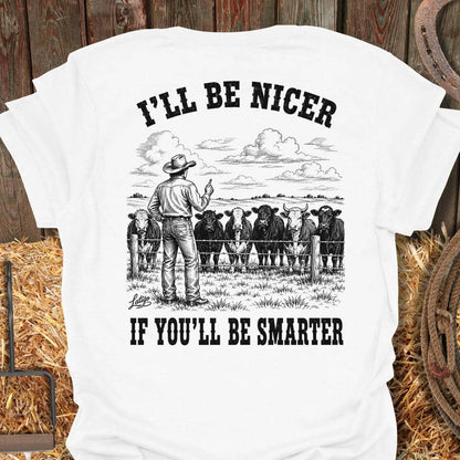 Printify T-Shirt White / S Be Smarter Tee