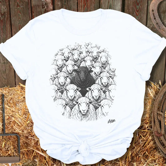 Printify T-Shirt White / S Black Sheep Tee