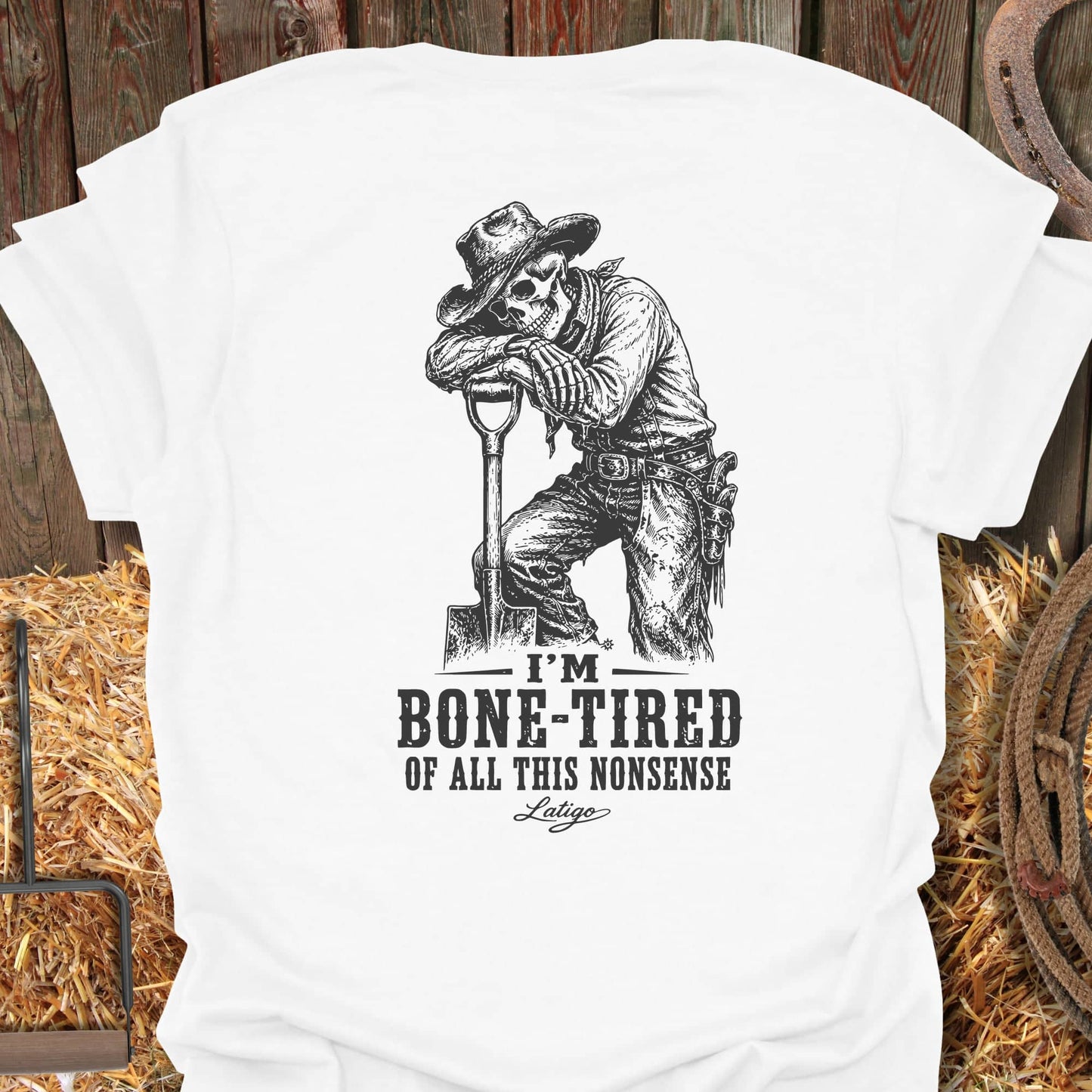 Printify T-Shirt White / S Bone Tired Tee