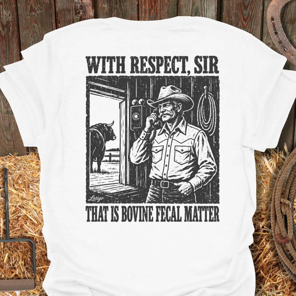 Printify T-Shirt White / S Bovine Fecal Tee