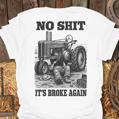 Printify T-Shirt White / S Broke Again Tee