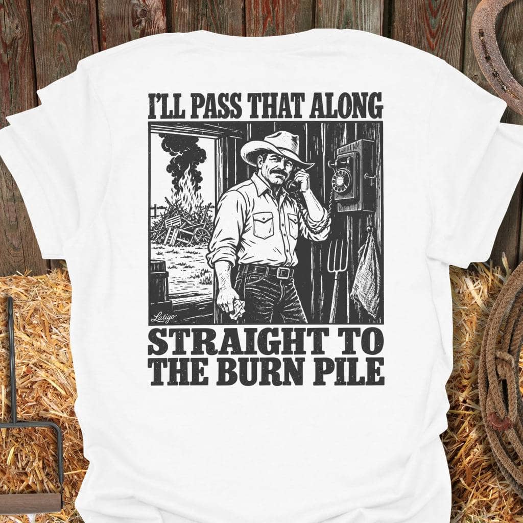 Printify T-Shirt White / S Burn Pile Tee
