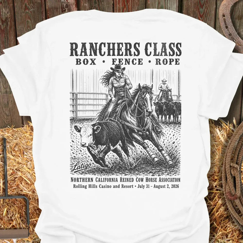 Printify T-Shirt White / S California Reined Cow Horse Association 2 Tee