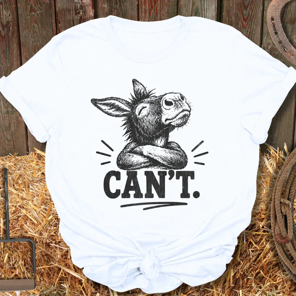 Printify T-Shirt White / S Can't Tee