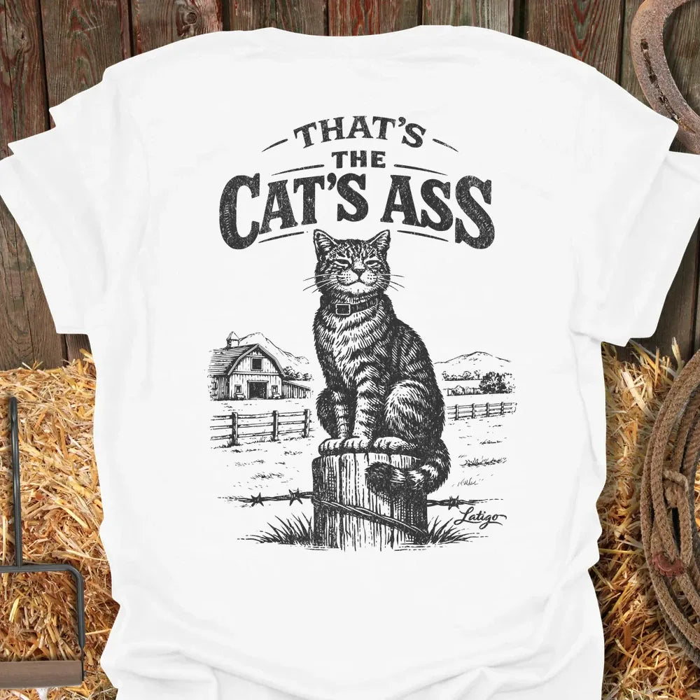 Printify T-Shirt White / S Cats Ass Tee