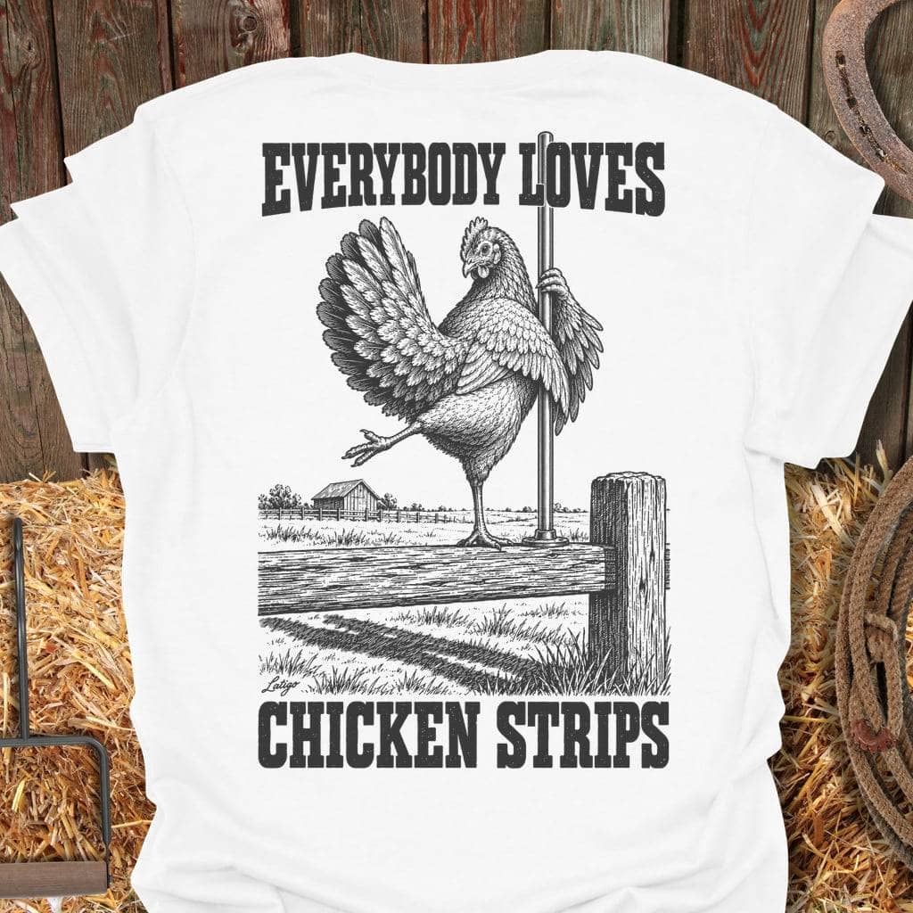 Printify T-Shirt White / S Chicken Strips Tee
