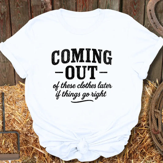 Printify T-Shirt White / S Coming Out Tee