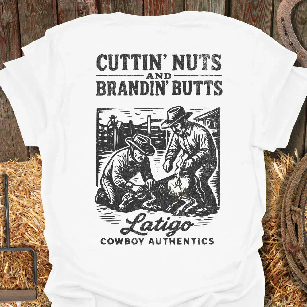 Printify T-Shirt White / S Cuttin Nuts Tee