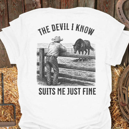 Printify T-Shirt White / S Devil I Know Tee