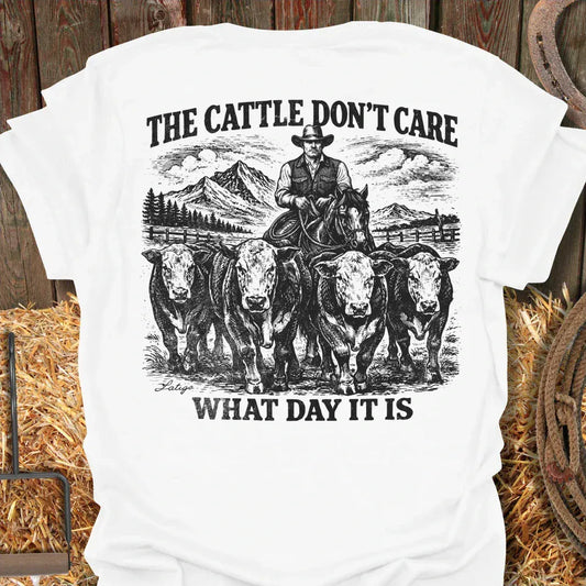 Printify T-Shirt White / S Don't Care Tee