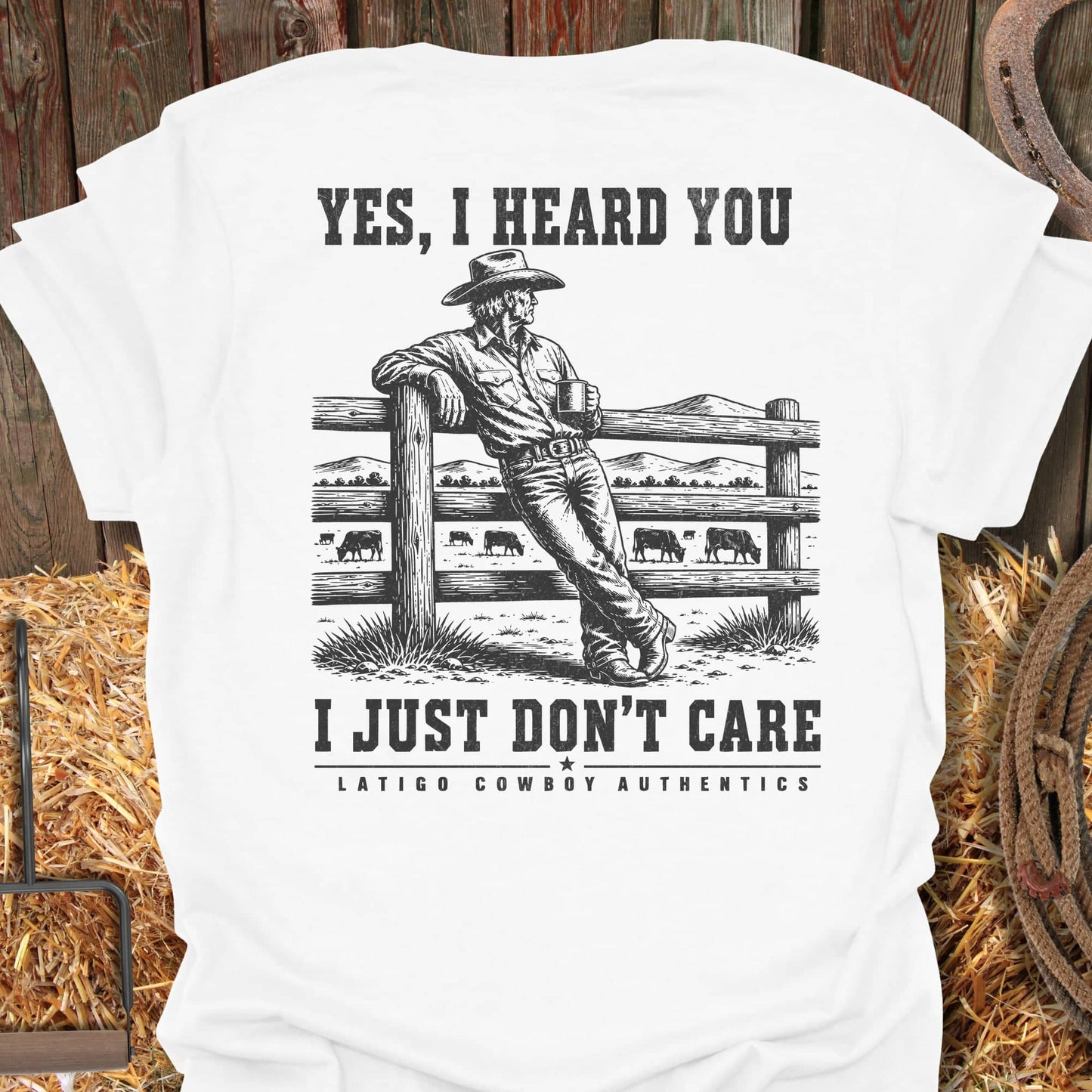 Printify T-Shirt White / S Don't Care Tee