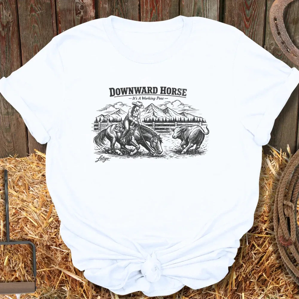 Printify T-Shirt White / S Downward Horse Tee