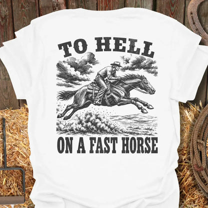 Printify T-Shirt White / S Fast Horse Tee