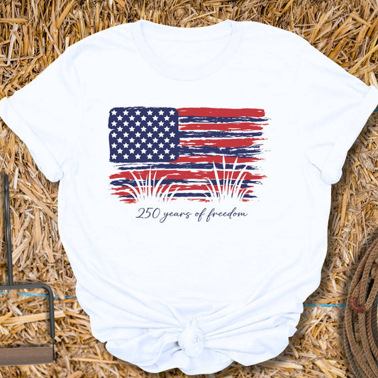 Printify T-Shirt White / S Fields Of Freedom Tee